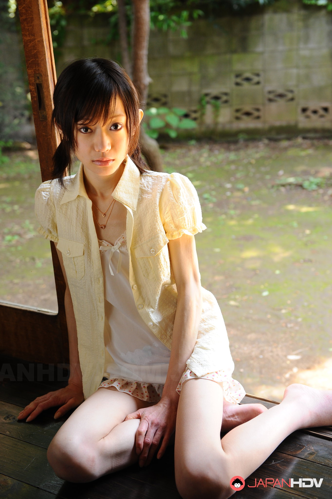 Skinny Japanese Teen - Cute slim teen Aoba Itou poses on the floor