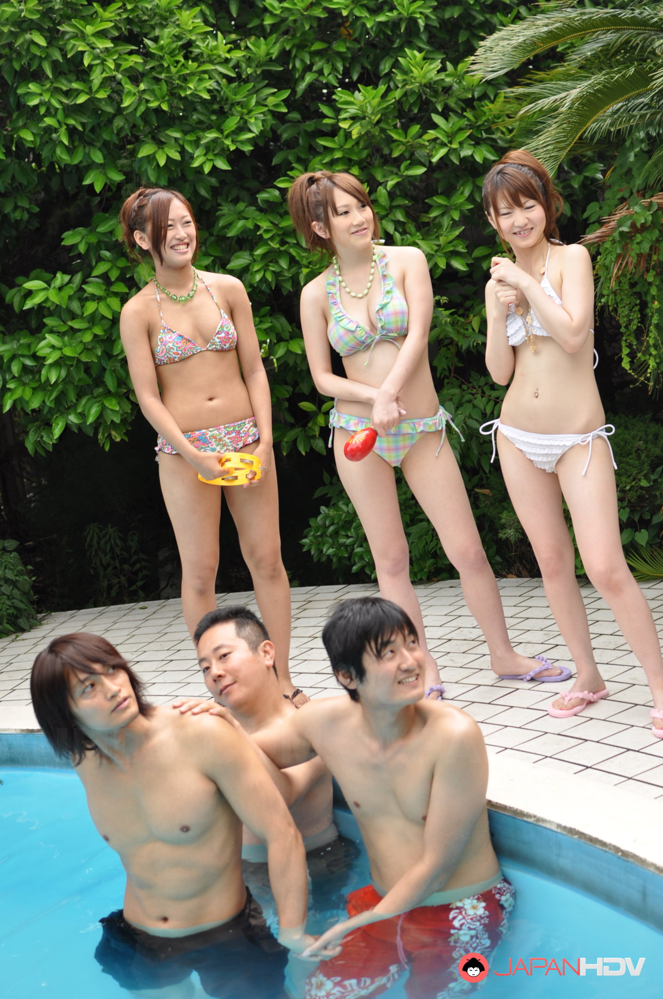 Japanese Naked Parties - Japanese girls enjoy in some sexy pool party